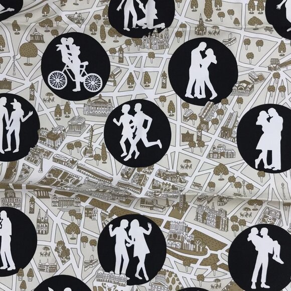 HERMES Carre 90 - Beige Black White Scarf 328-072525 - Picture 4 of 6